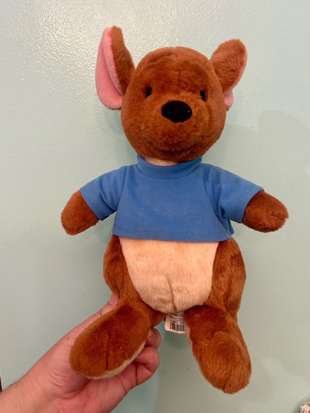Disney Store Exclusive Winnie the Pooh Roo Plush Kangaroo 11" Blue Shirt Stuffed